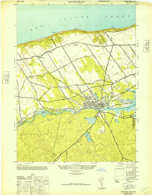 1947 Riverhead, NY  - New York - USGS Topographic Map