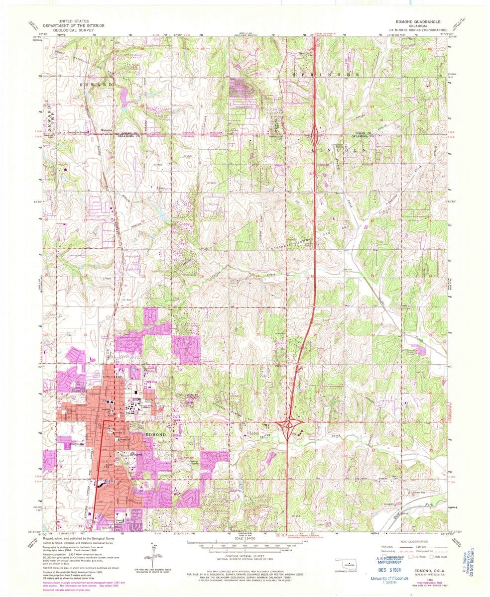 1966 Edmond, OK  - Oklahoma - USGS Topographic Map
