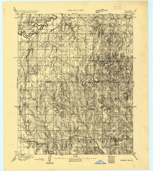 1892 Moore, OK  - Oklahoma - USGS Topographic Map
