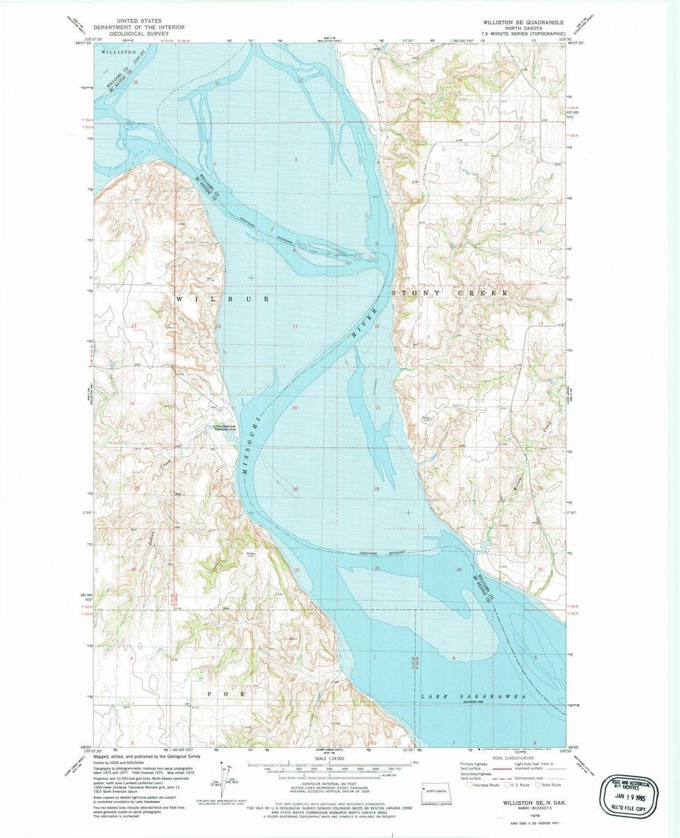 1979 Williston SE, ND  - North Dakota - USGS Topographic Map