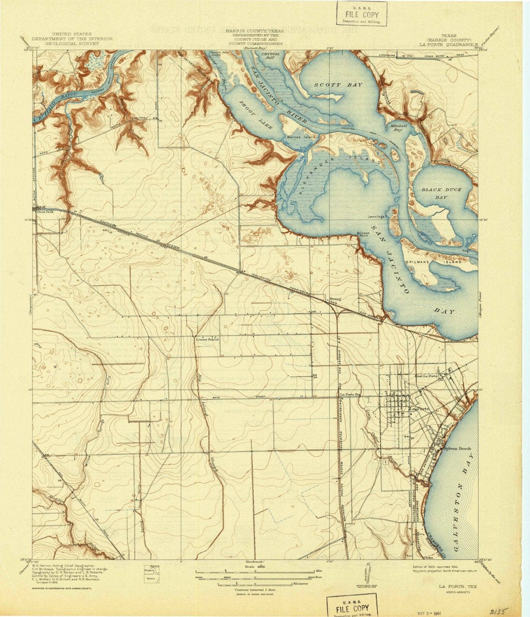 1920 La Porte, TX  - Texas - USGS Topographic Map
