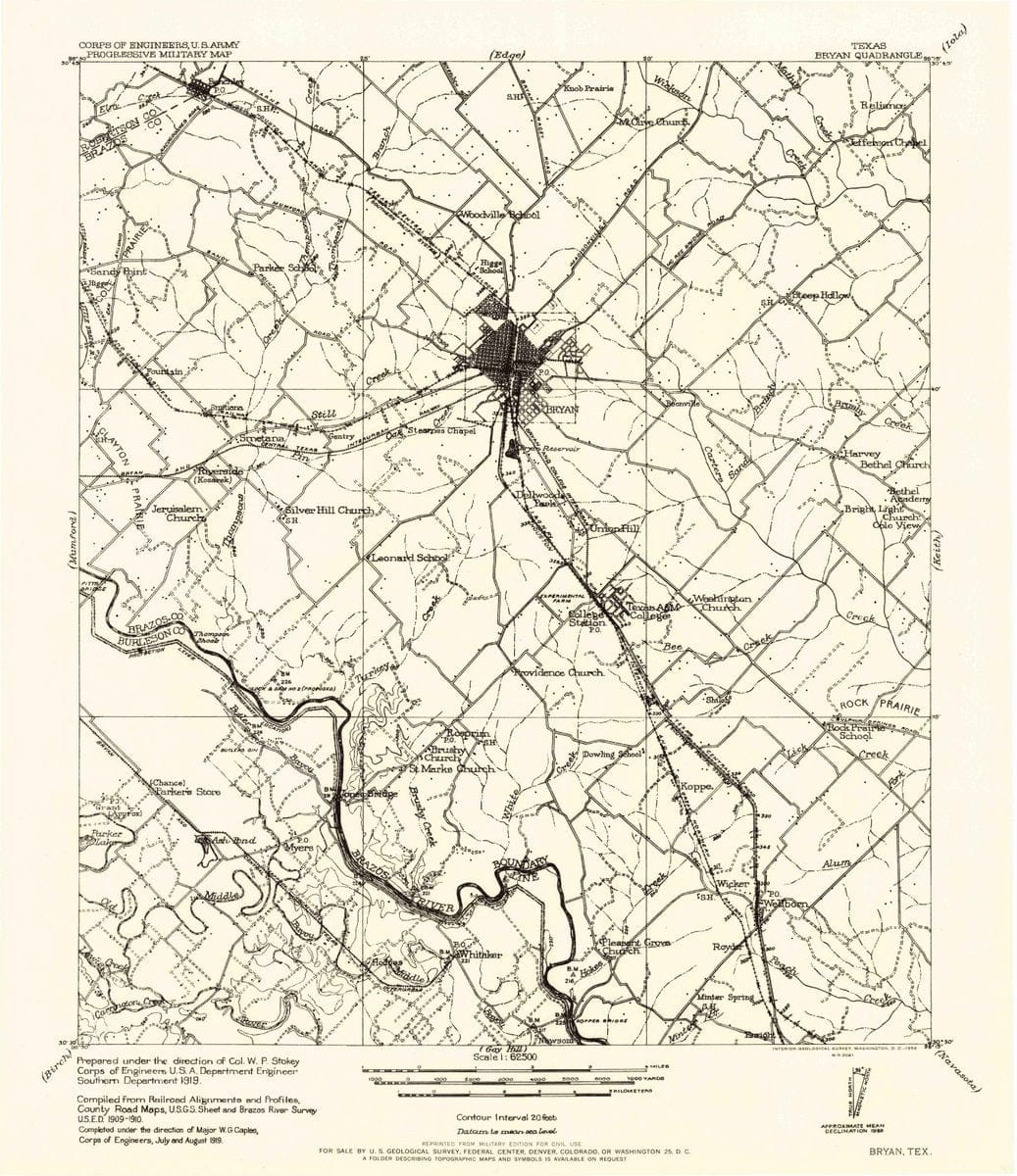 1956 Bryan, TX  - Texas - USGS Topographic Map