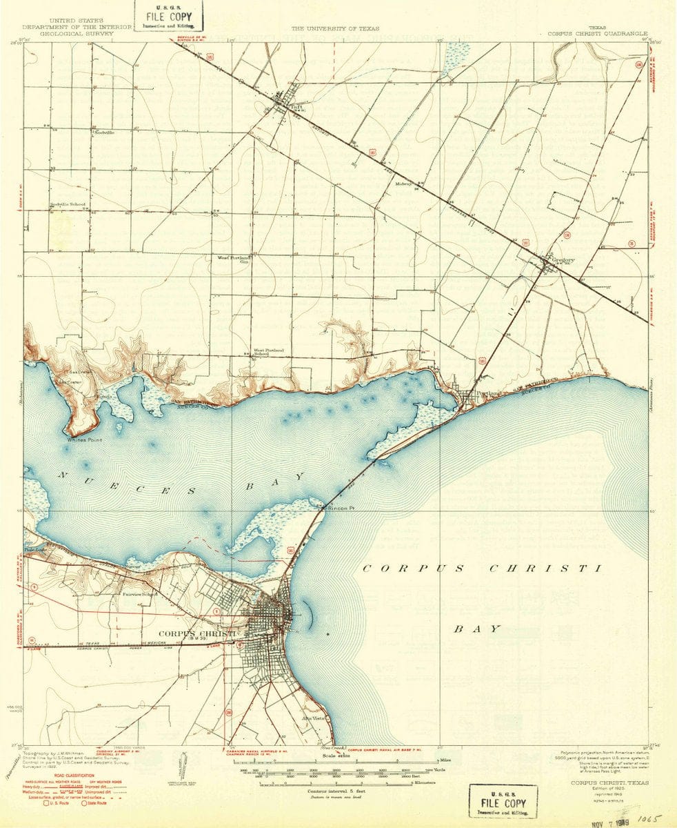 1925 Corpus Christi, TX  - Texas - USGS Topographic Map