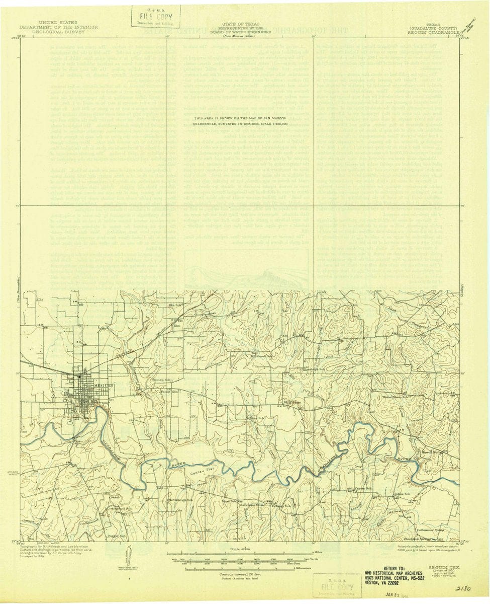 1930 Seguin, TX  - Texas - USGS Topographic Map