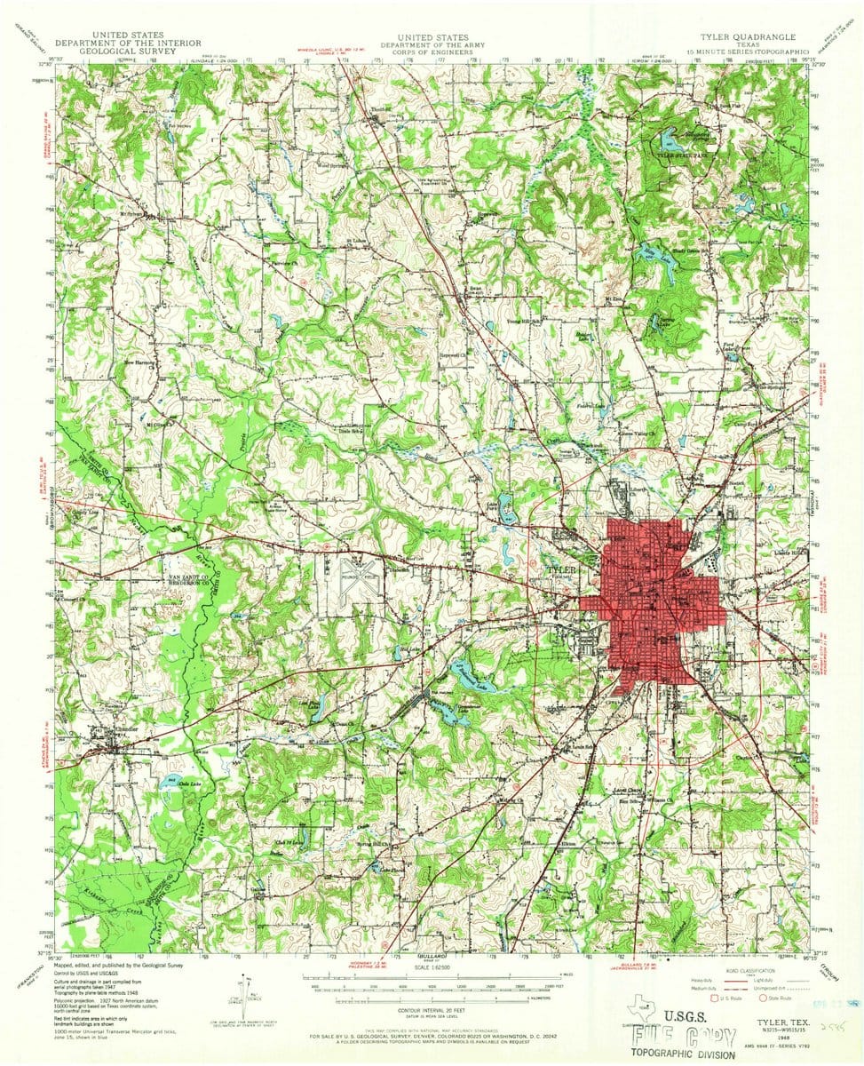 1948 Tyler, TX  - Texas - USGS Topographic Map