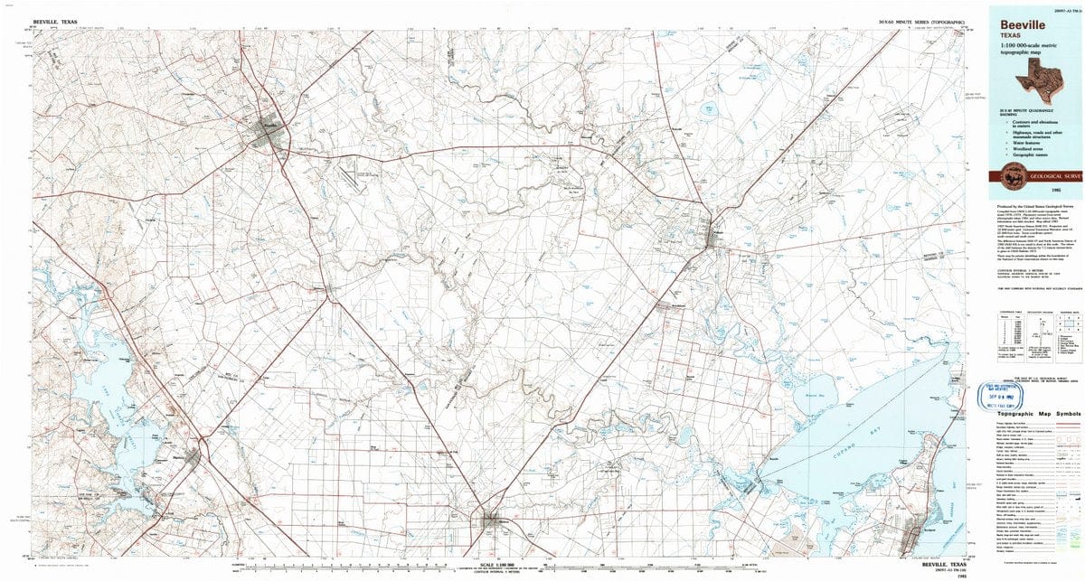 1985 Beeville, TX  - Texas - USGS Topographic Map