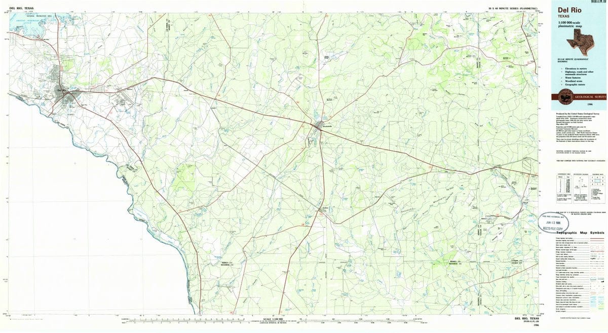 1986 Del Rio, TX  - Texas - USGS Topographic Map