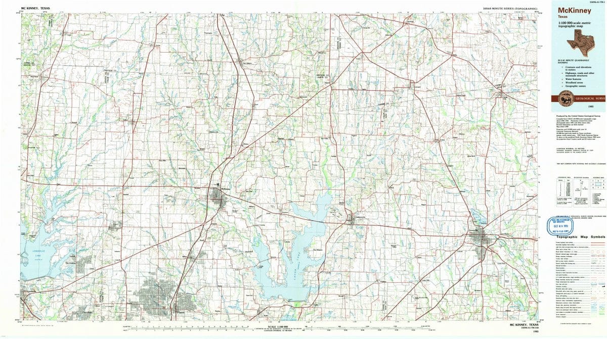 1985 McKinney, TX  - Texas - USGS Topographic Map