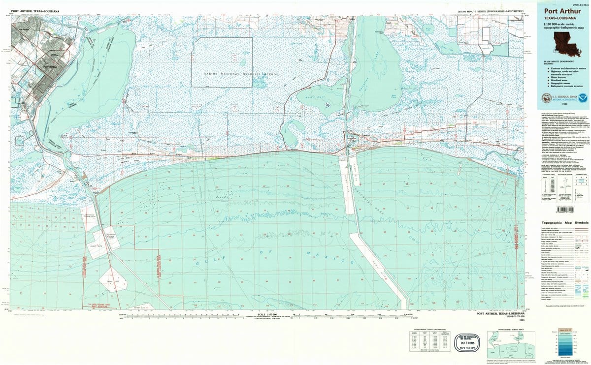 1983 Port Arthur, TX  - Texas - USGS Topographic Map