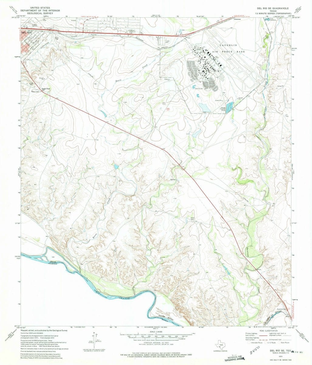 1972 Del Rio SE, TX  - Texas - USGS Topographic Map