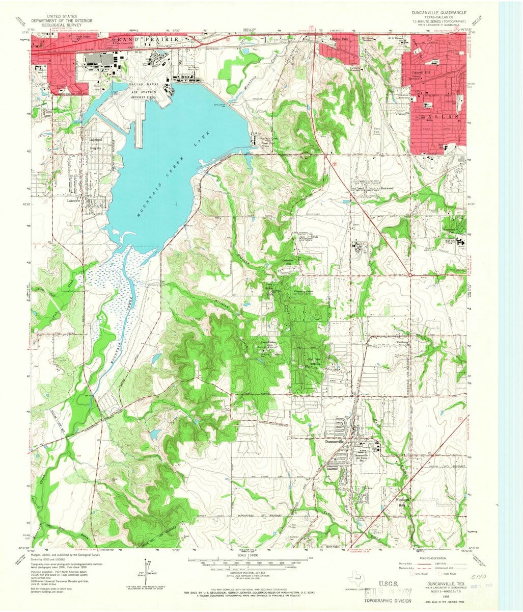 1959 Duncanville, TX  - Texas - USGS Topographic Map