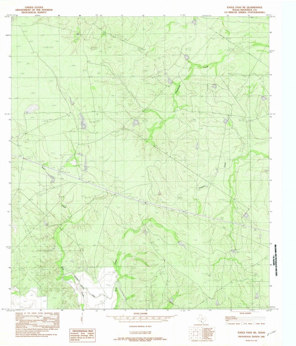 1982 Eagle Pass NE, TX  - Texas - USGS Topographic Map