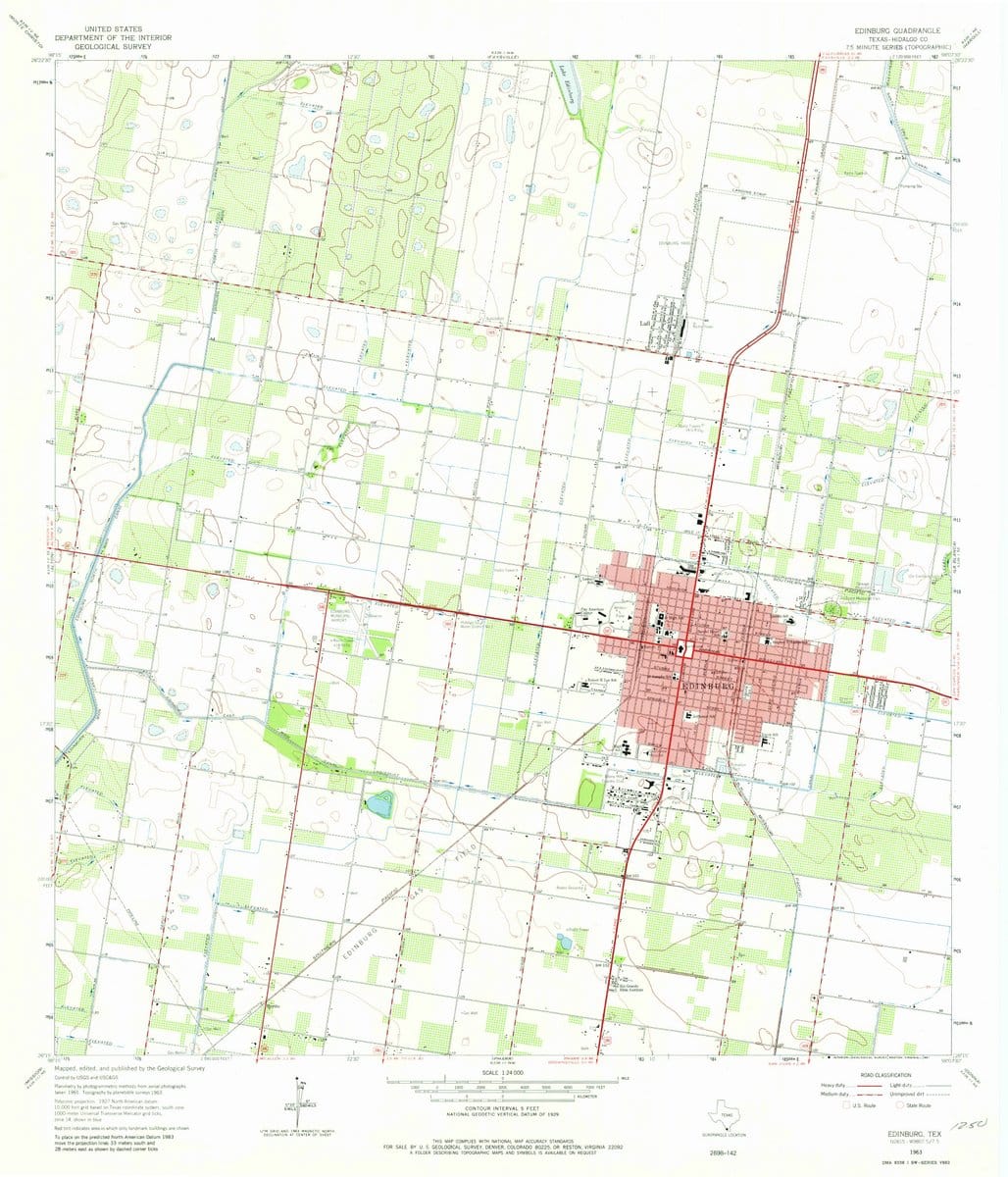 1963 Edinburg, TX  - Texas - USGS Topographic Map