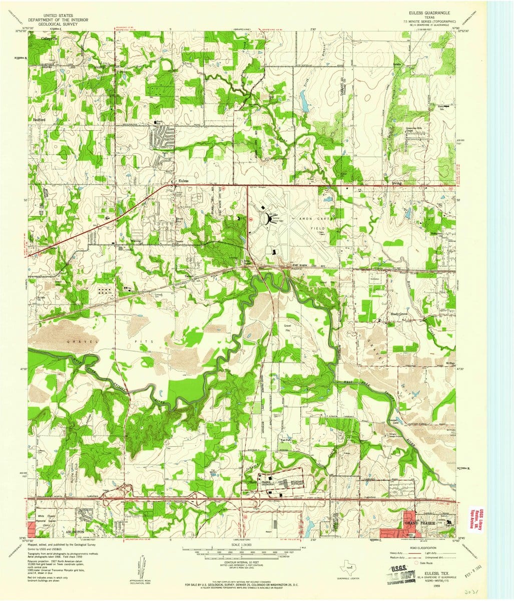 1959 Euless, TX  - Texas - USGS Topographic Map