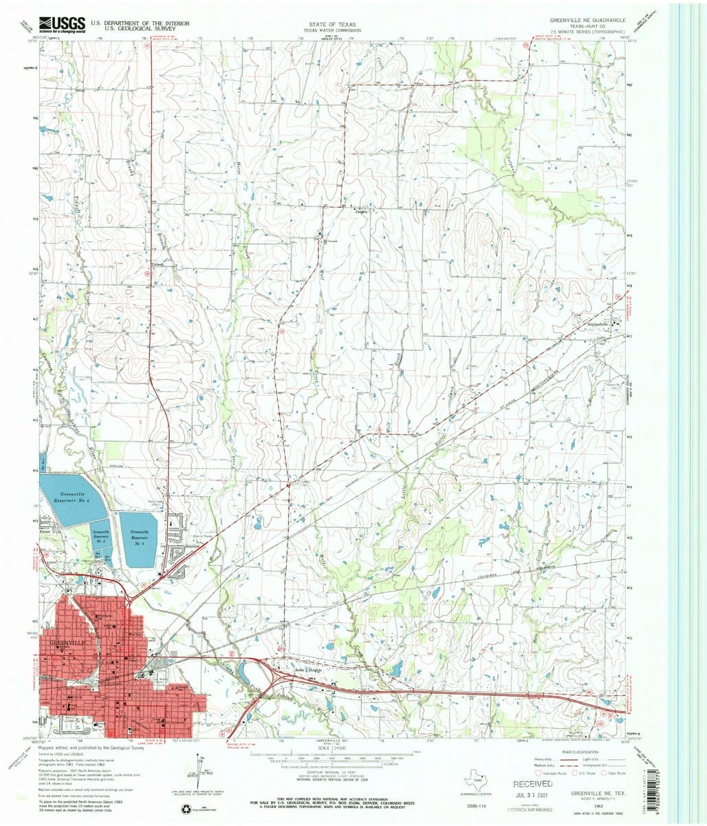 1963 Greenville, TX  - Texas - USGS Topographic Map