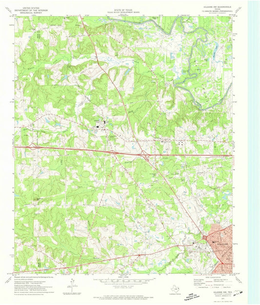 1971 Kilgore NW, TX  - Texas - USGS Topographic Map