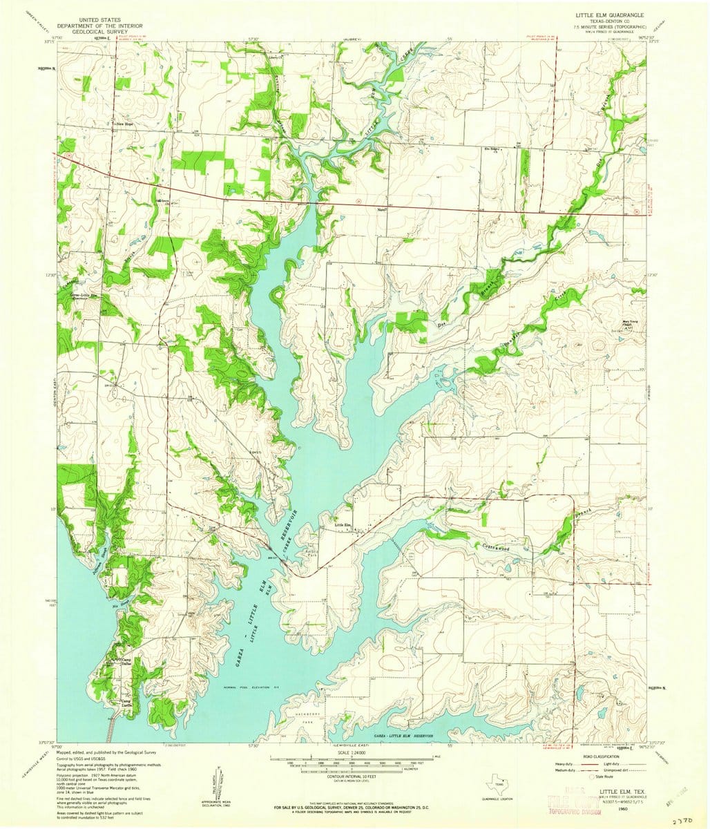 1960 Little Elm, TX  - Texas - USGS Topographic Map