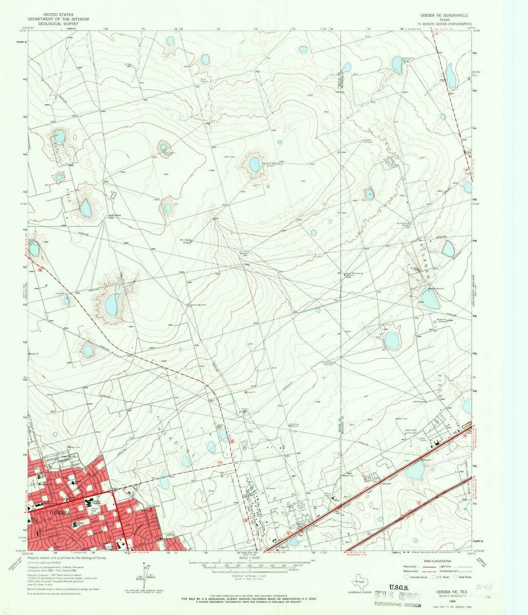 1964 Odessa, TX  - Texas - USGS Topographic Map