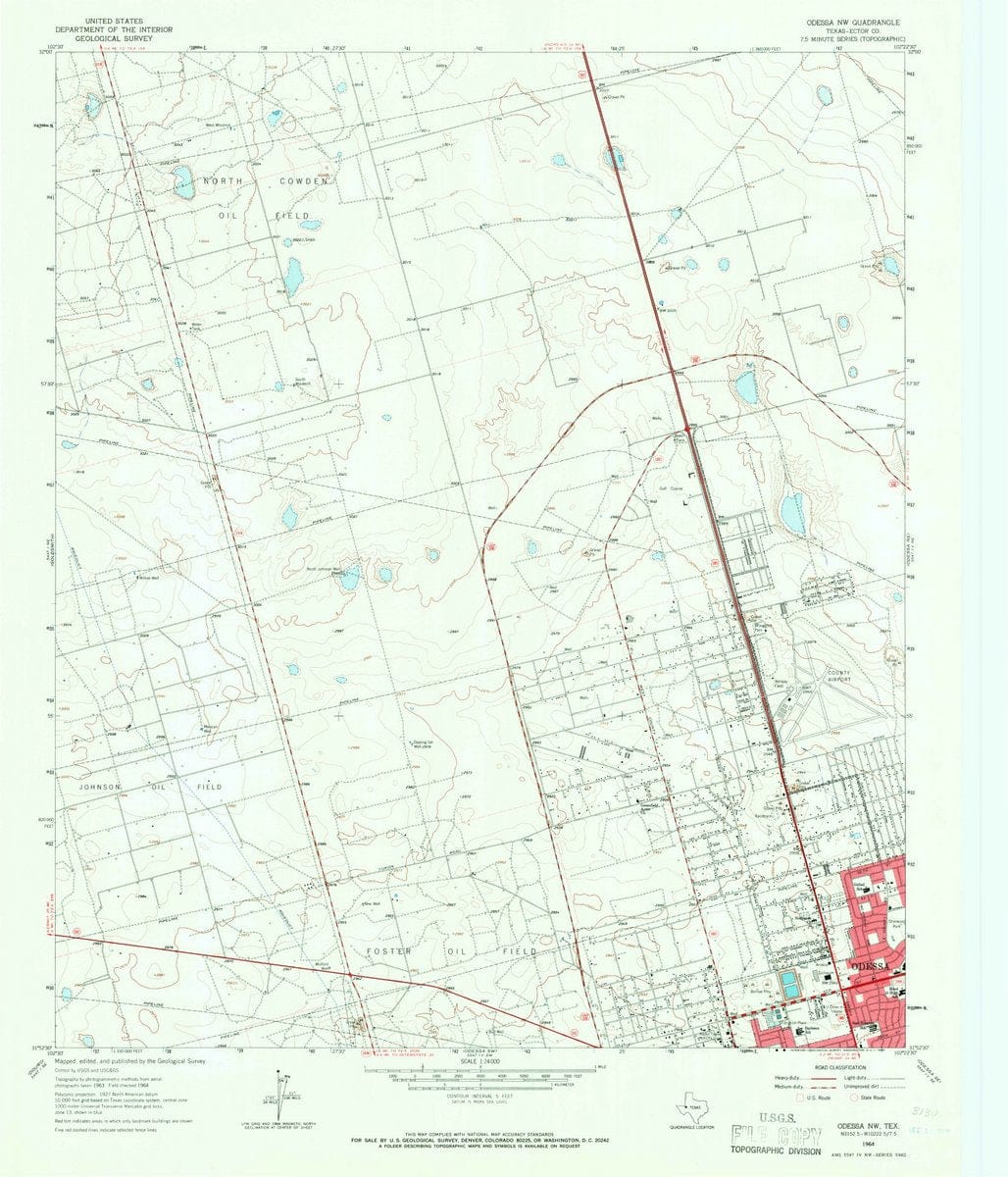 1964 Odessa, TX  - Texas - USGS Topographic Map v2