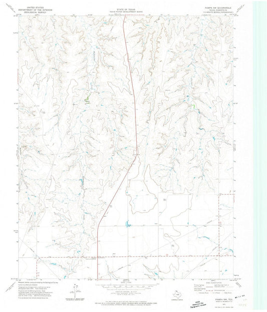 1971 Pampa NW, TX  - Texas - USGS Topographic Map