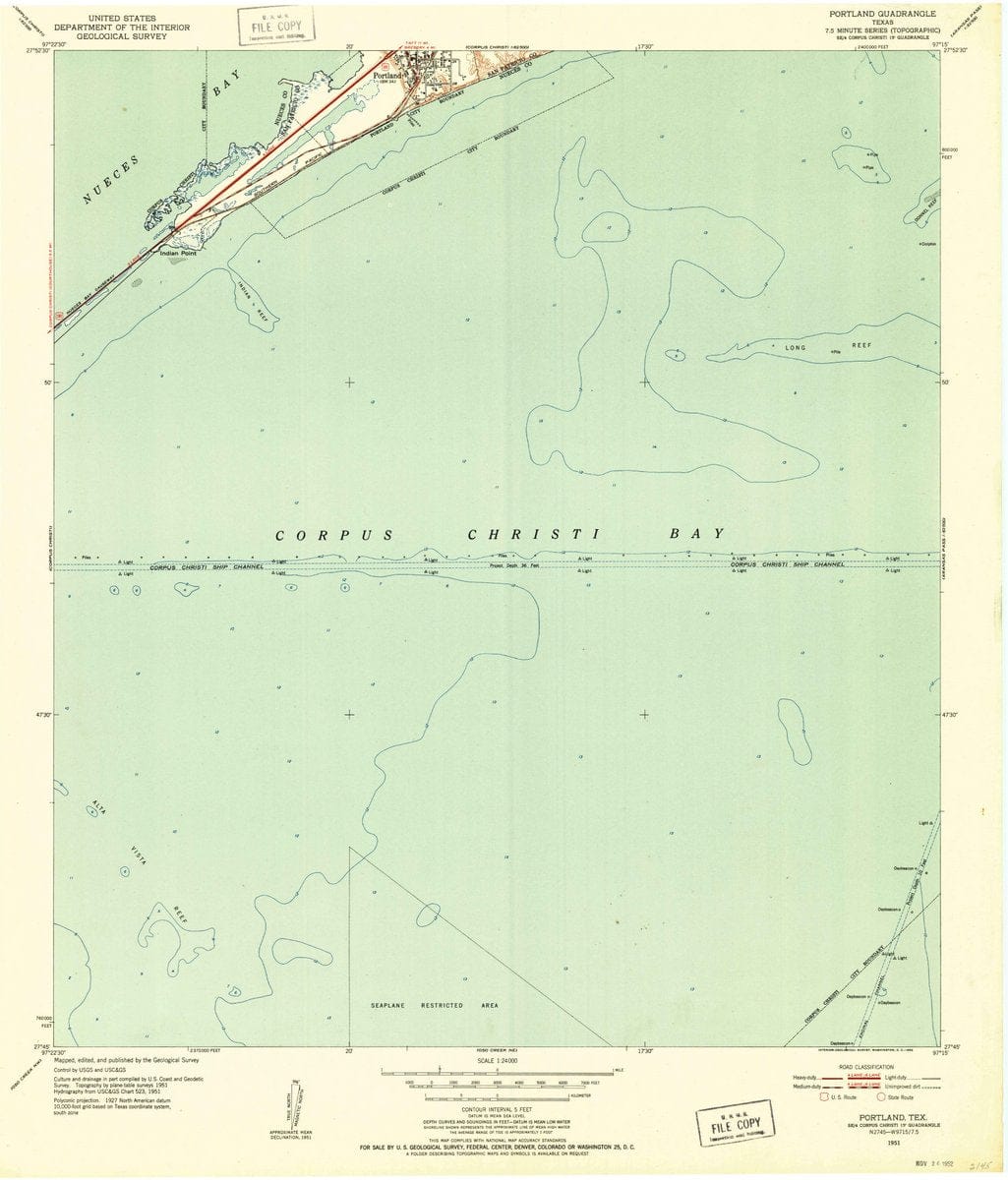 1951 Portland, TX  - Texas - USGS Topographic Map