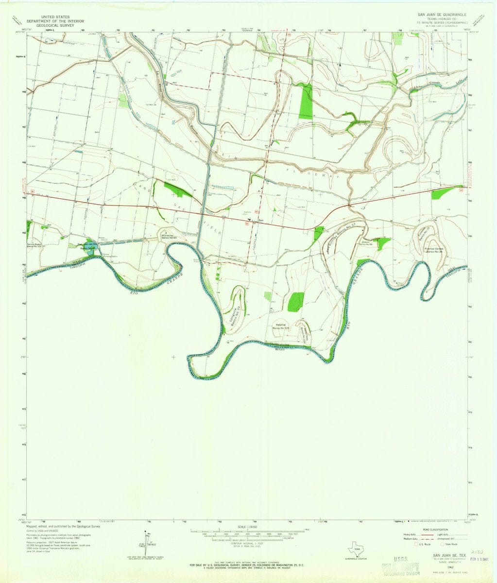 1962 San Juan SE, TX  - Texas - USGS Topographic Map