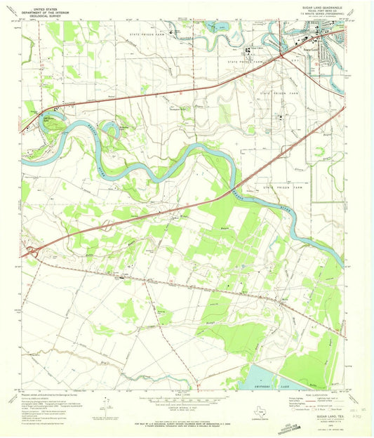 1970 Sugar Land, TX  - Texas - USGS Topographic Map
