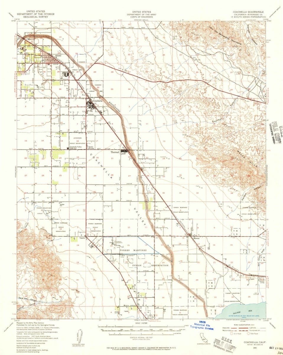1941 Coachella, CA  - California - USGS Topographic Map