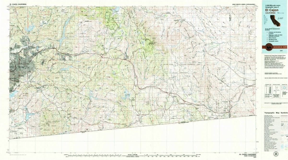 1979 El Cajon, CA  - California - USGS Topographic Map