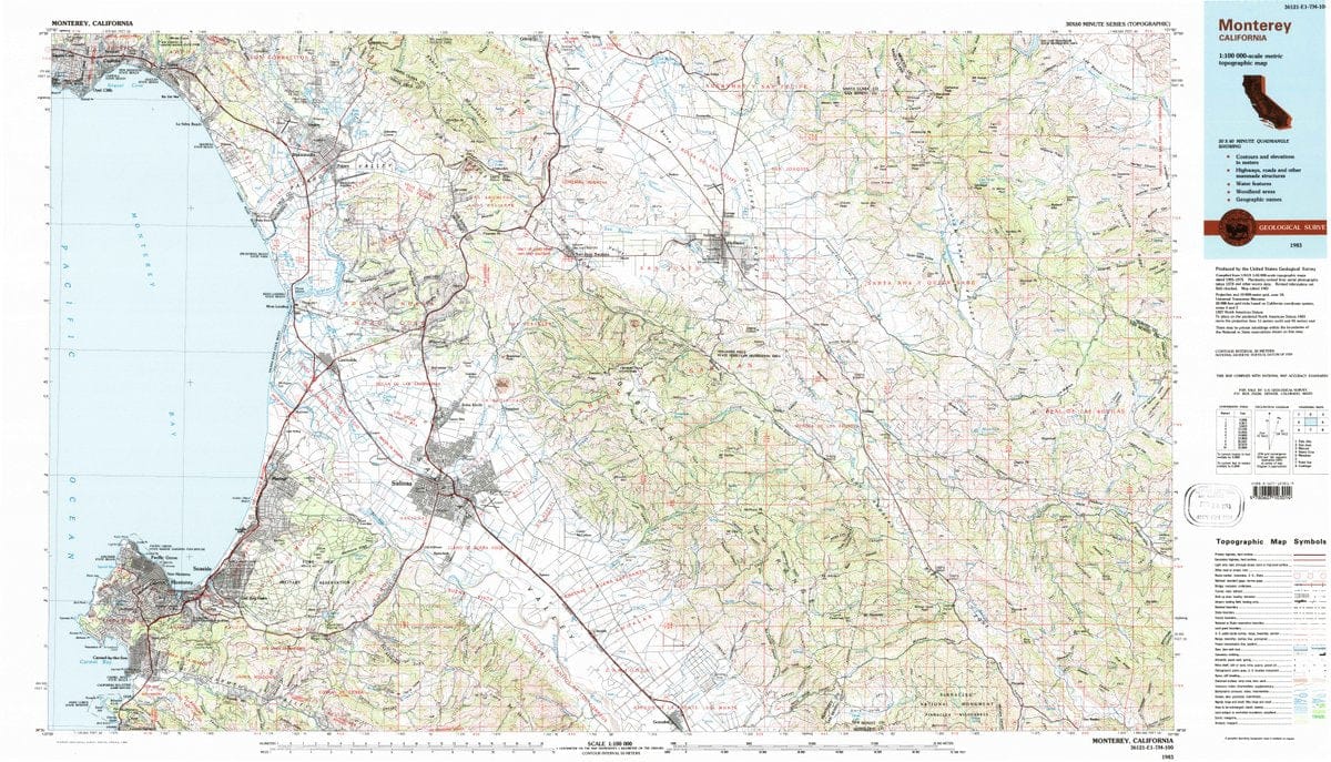 1983 Monterey, CA  - California - USGS Topographic Map
