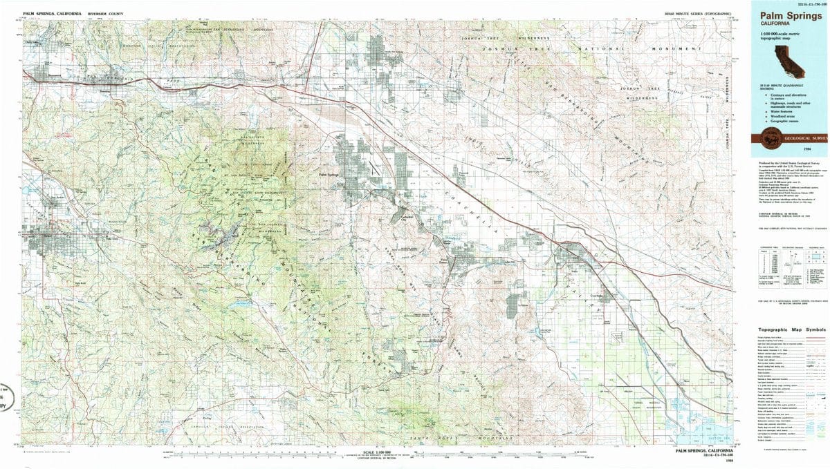 1984 Palm Springs, CA  - California - USGS Topographic Map