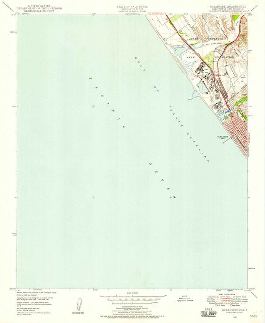 1947 Oceanside, CA  - California - USGS Topographic Map
