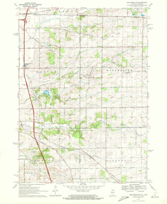 1970 Belvidere, IL  - Illinois - USGS Topographic Map v2