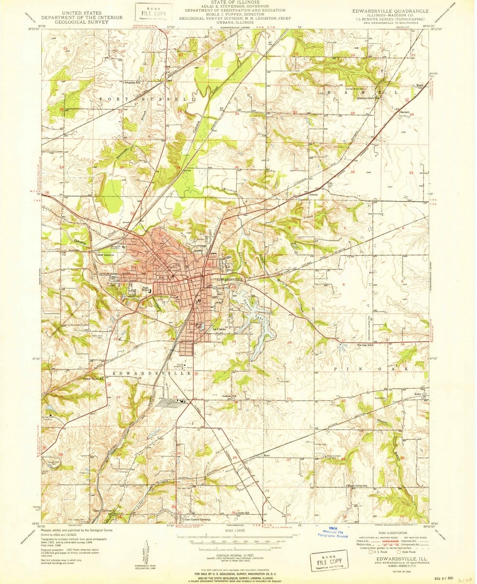 1950 Edwardsville, IL  - Illinois - USGS Topographic Map