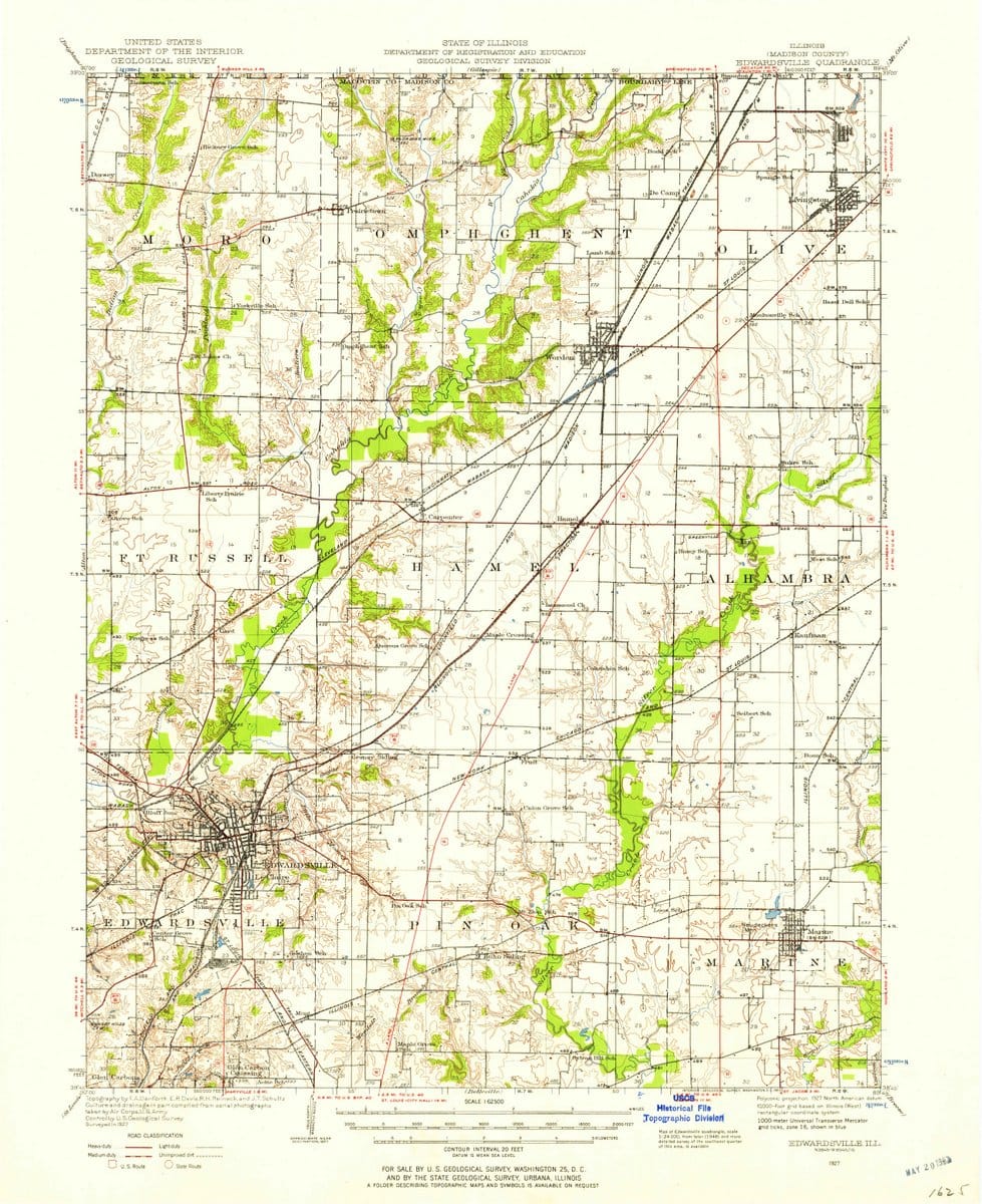 1927 Edwardsville, IL  - Illinois - USGS Topographic Map