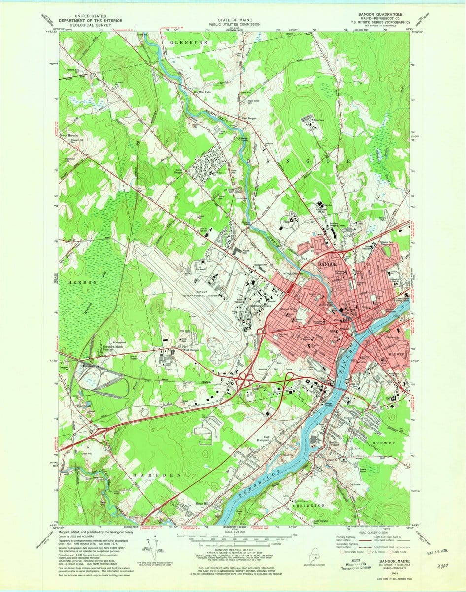 1978 Bangor, ME  - Maine - USGS Topographic Map