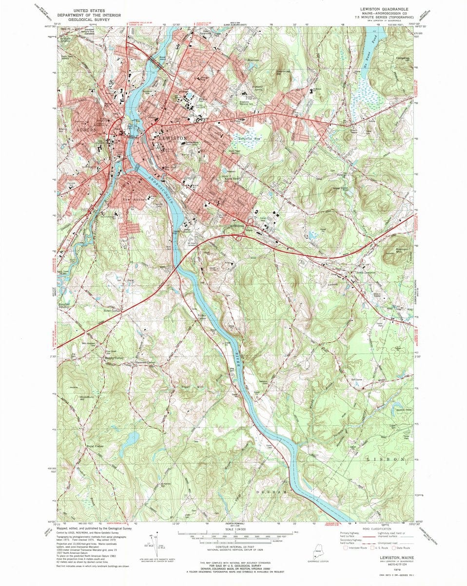 1979 Lewiston, ME  - Maine - USGS Topographic Map