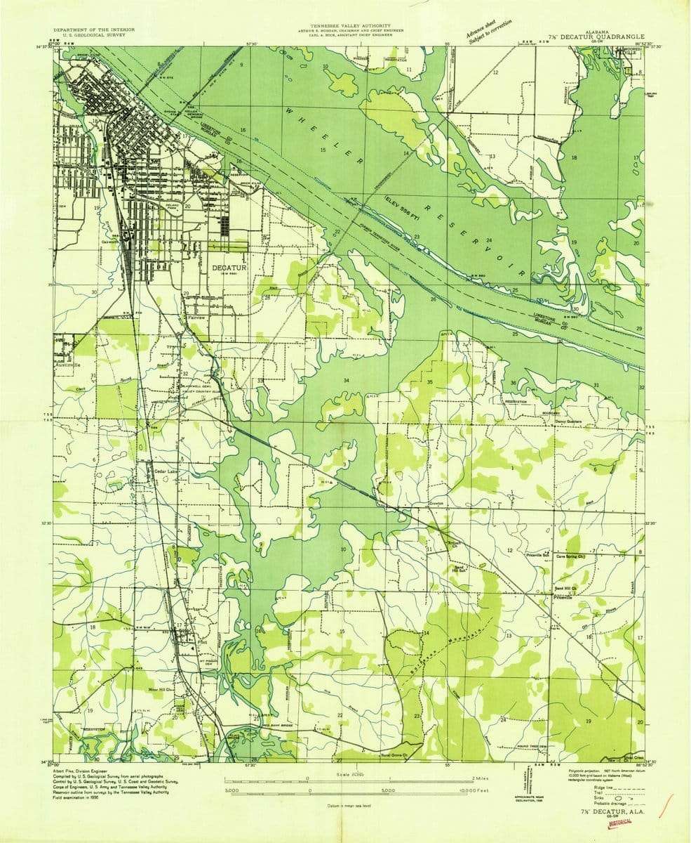 1936 Decatur, AL  - Alabama - USGS Topographic Map