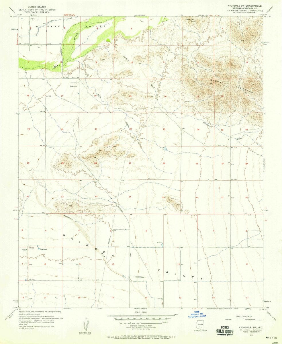1957 Avondale, AZ  - Arizona - USGS Topographic Map v2