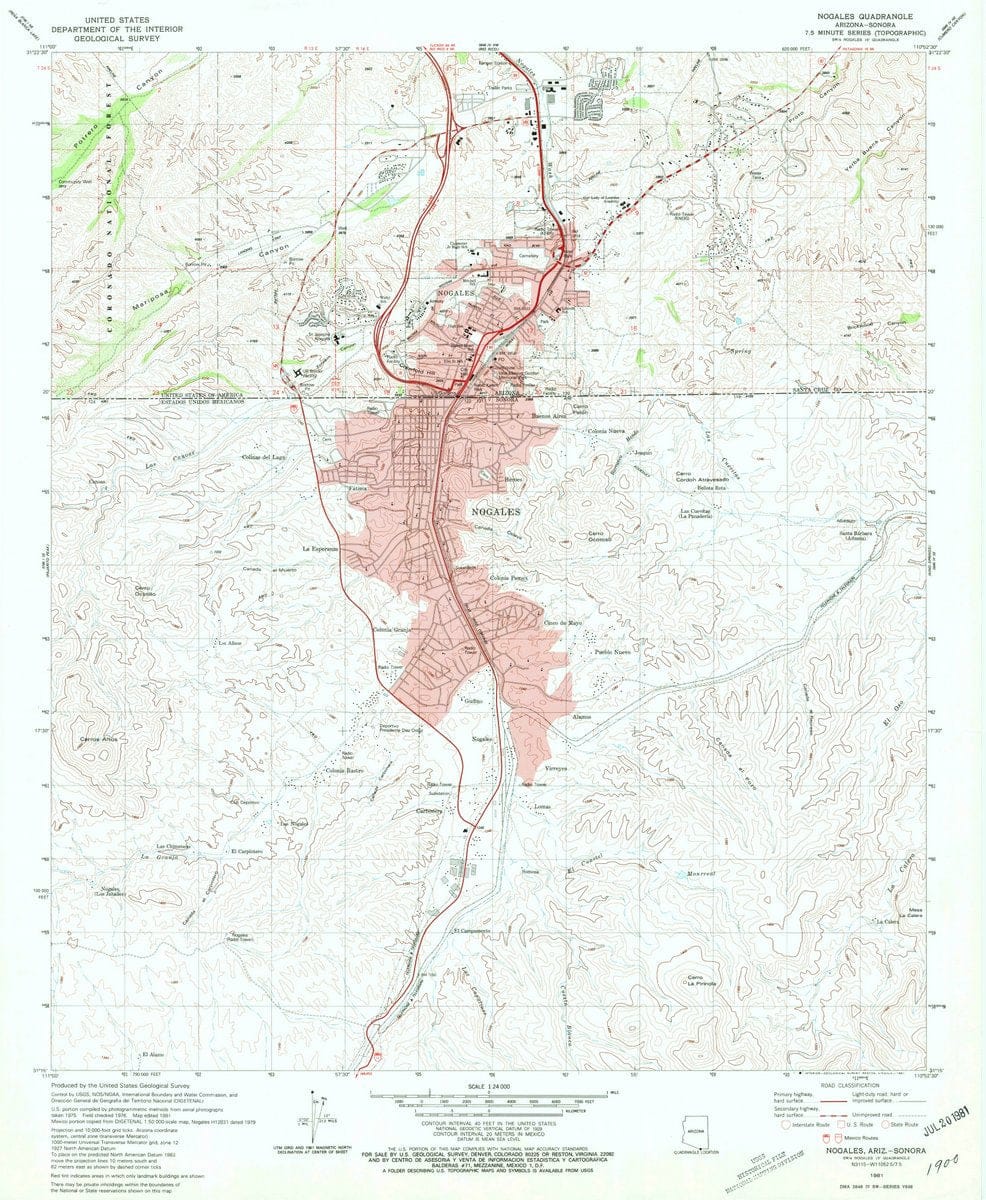 1981 Nogales, AZ  - Arizona - USGS Topographic Map