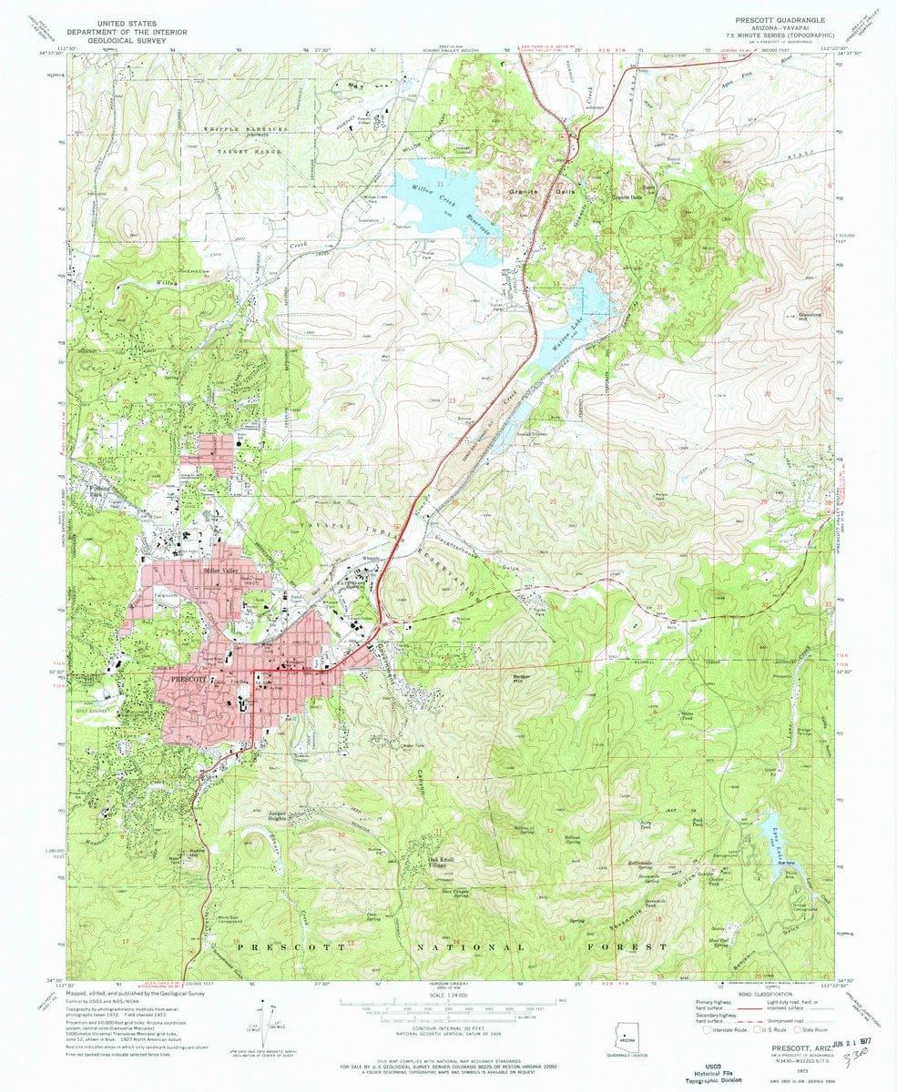 1973 Prescott, AZ  - Arizona - USGS Topographic Map