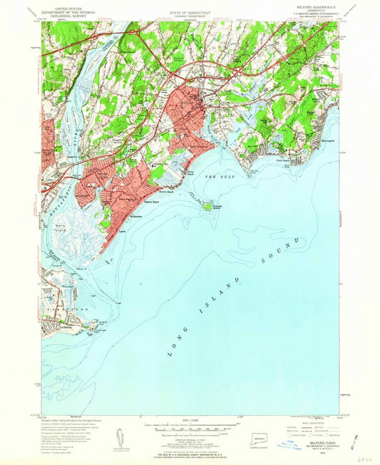 1951 Milford, CT  - Connecticut - USGS Topographic Map