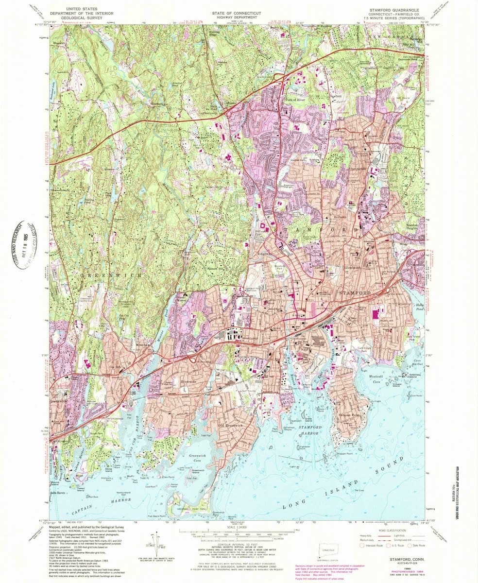 1960 Stamford, CT  - Connecticut - USGS Topographic Map
