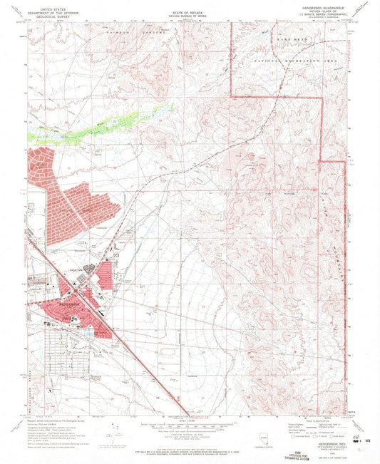 1970 Henderson, NV  - Nevada - USGS Topographic Map