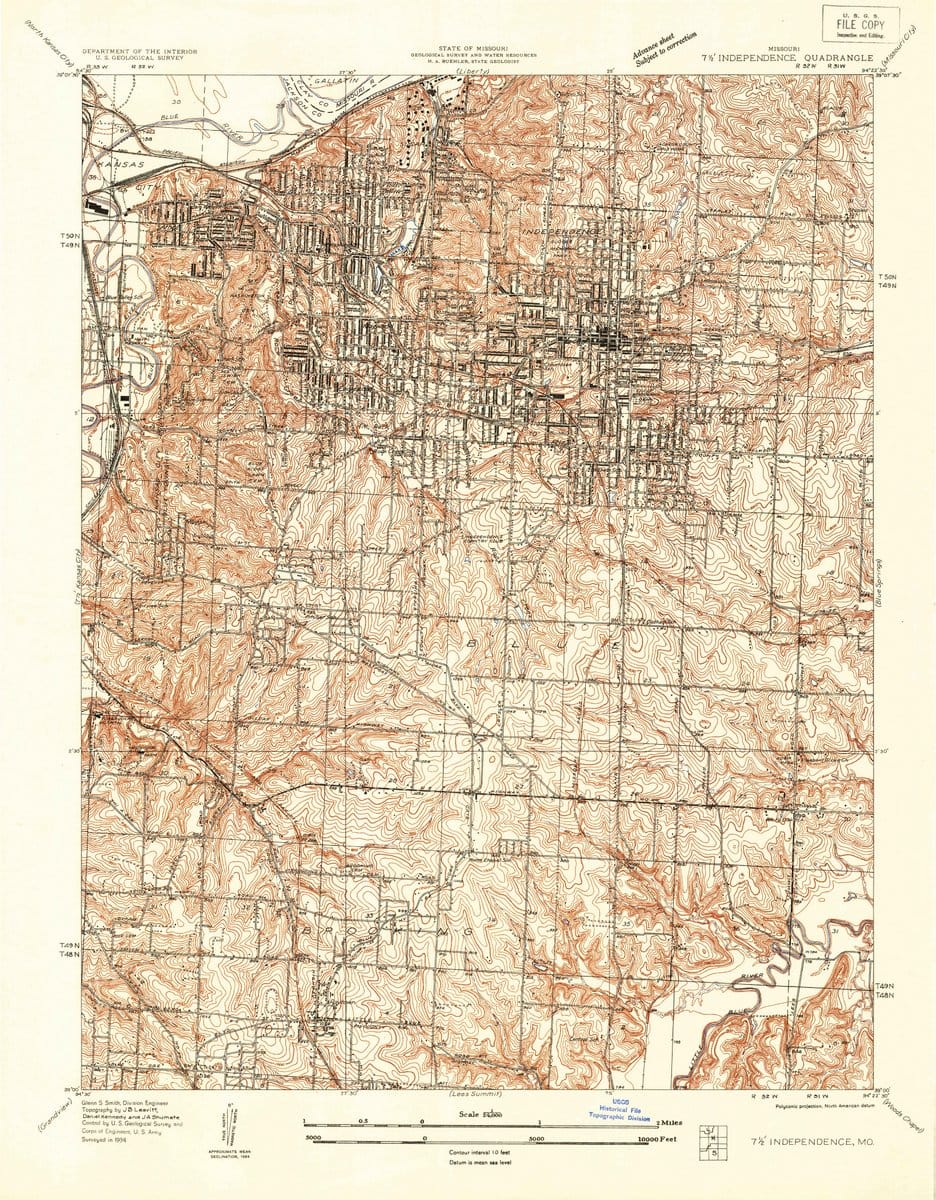 1934 Independence, MO  - Missouri - USGS Topographic Map