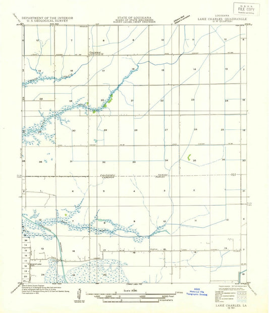 1932 Lake Charles SW, LA  - Louisiana - USGS Topographic Map