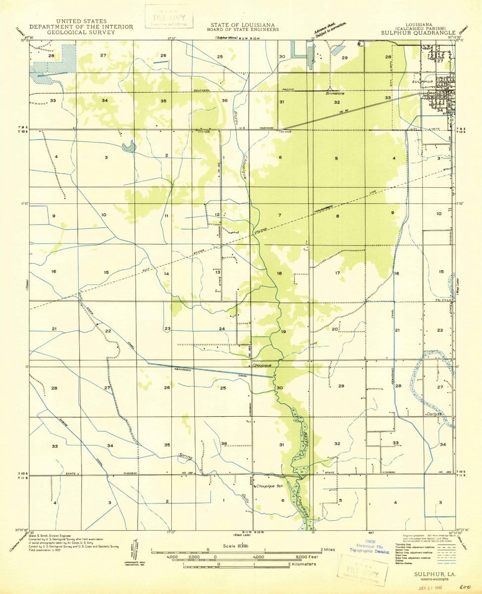1947 Sulphur, LA  - Louisiana - USGS Topographic Map