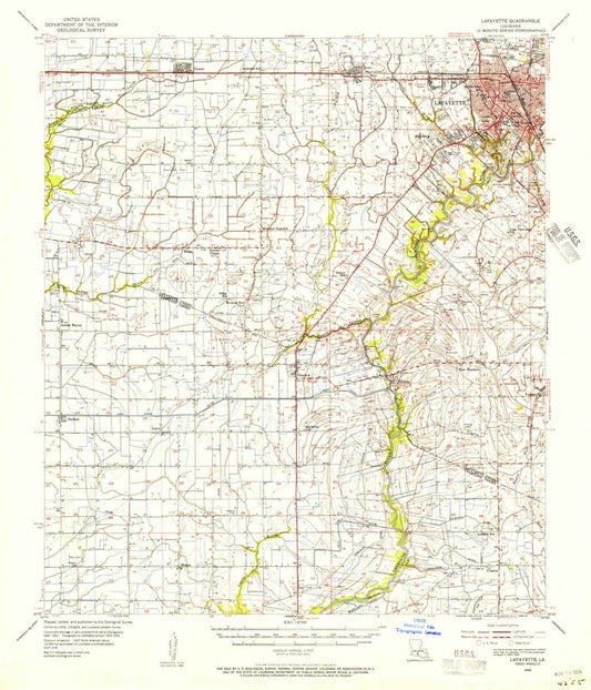 1955 Lafayette, LA  - Louisiana - USGS Topographic Map v2