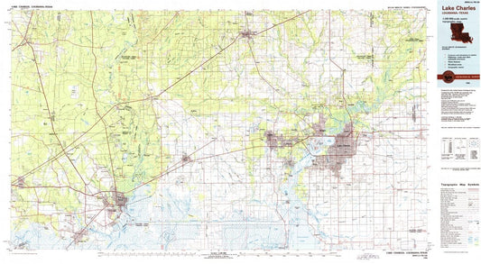 1986 Lake Charles, LA  - Louisiana - USGS Topographic Map