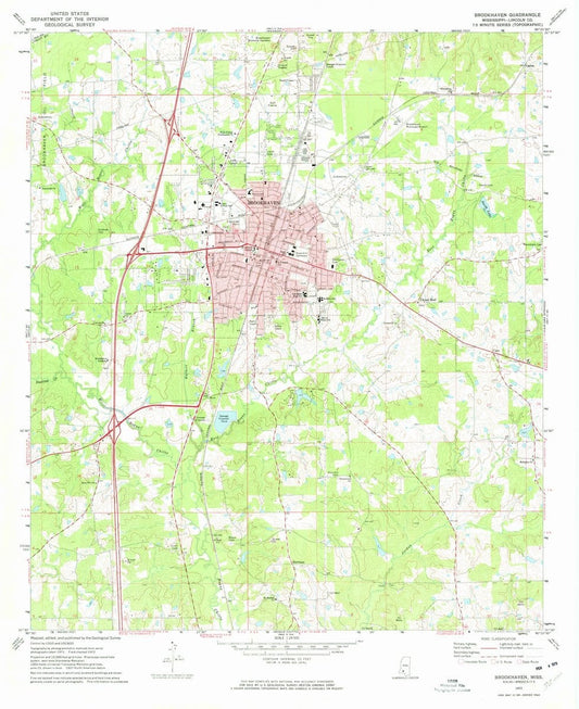 1972 Brookhaven, MS  - Mississippi - USGS Topographic Map